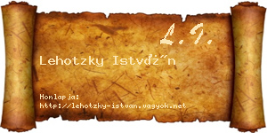 Lehotzky István névjegykártya